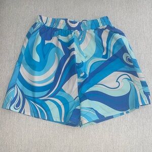 Blue Abstract Shorts